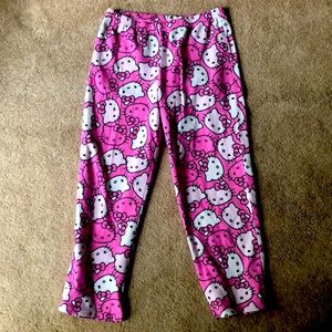 Pink HelloKitty fleece pajama pants